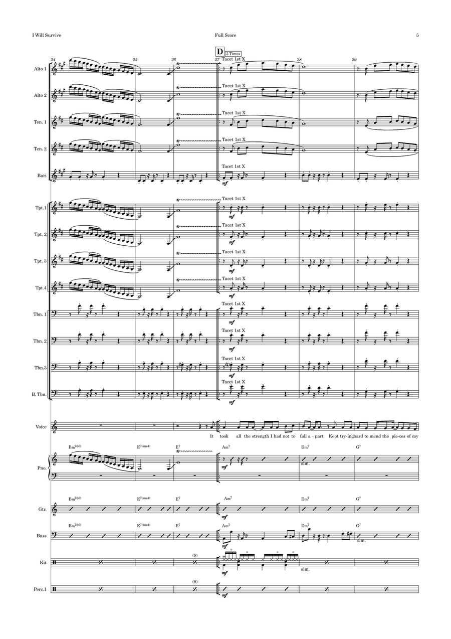 I Will Survive Jazz Ensemble scores gallery preview page 5
