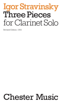 Book cover for 3 Pieces for Clarinet Solo