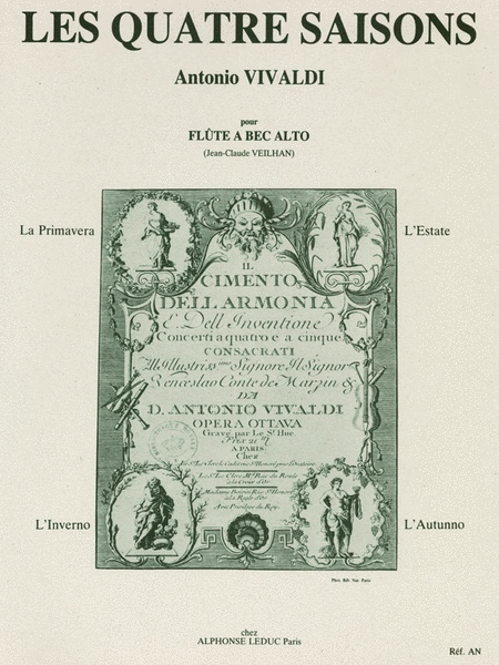 The Four Seasons, Adapted For Recorder By Jean-claude Veilhan