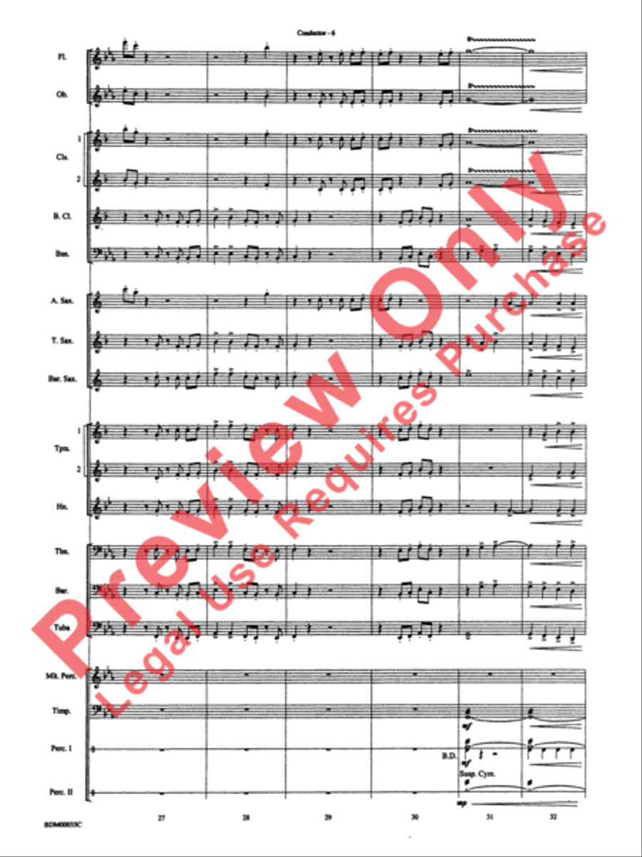 Tribal War Chant Concert Band scores gallery preview page 9