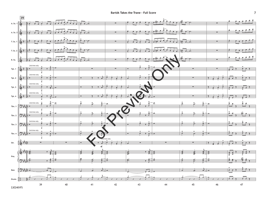 Bartók Takes the Trane (Score) Jazz Ensemble scores gallery preview page 8