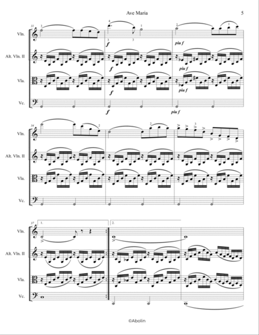 Bach/Gounod: Ave Maria - String Trio, or 2 Violins and Cello