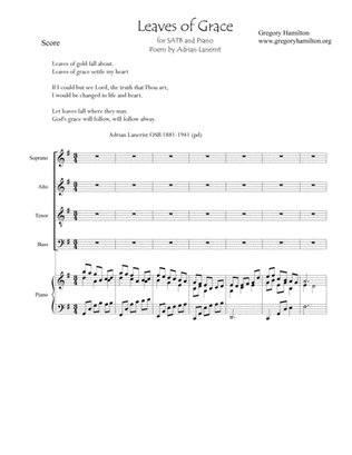 Leaves Of Grace for SATB and Piano