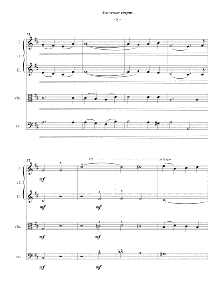 Mozart: Ave Verum Corpus for String Quartet image number null