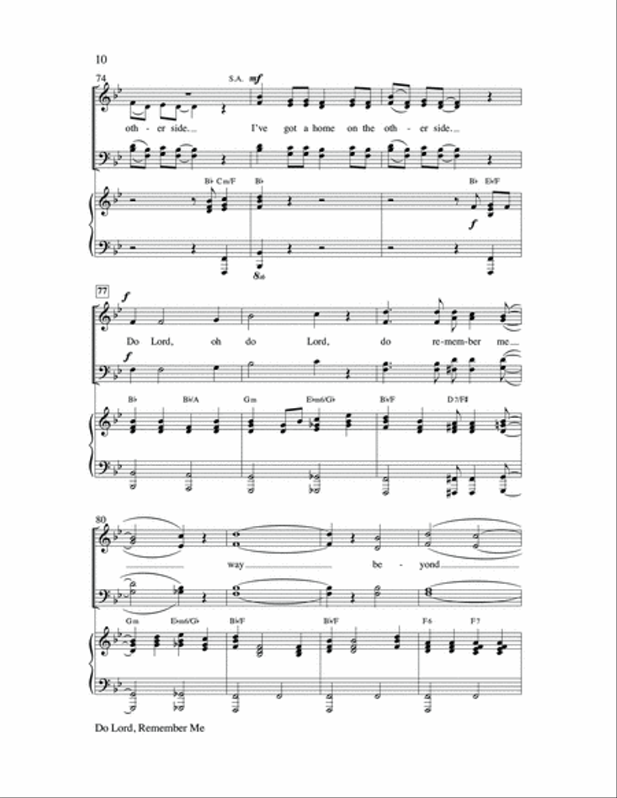 Do Lord, Remember Me 4-Part scores gallery preview page 10