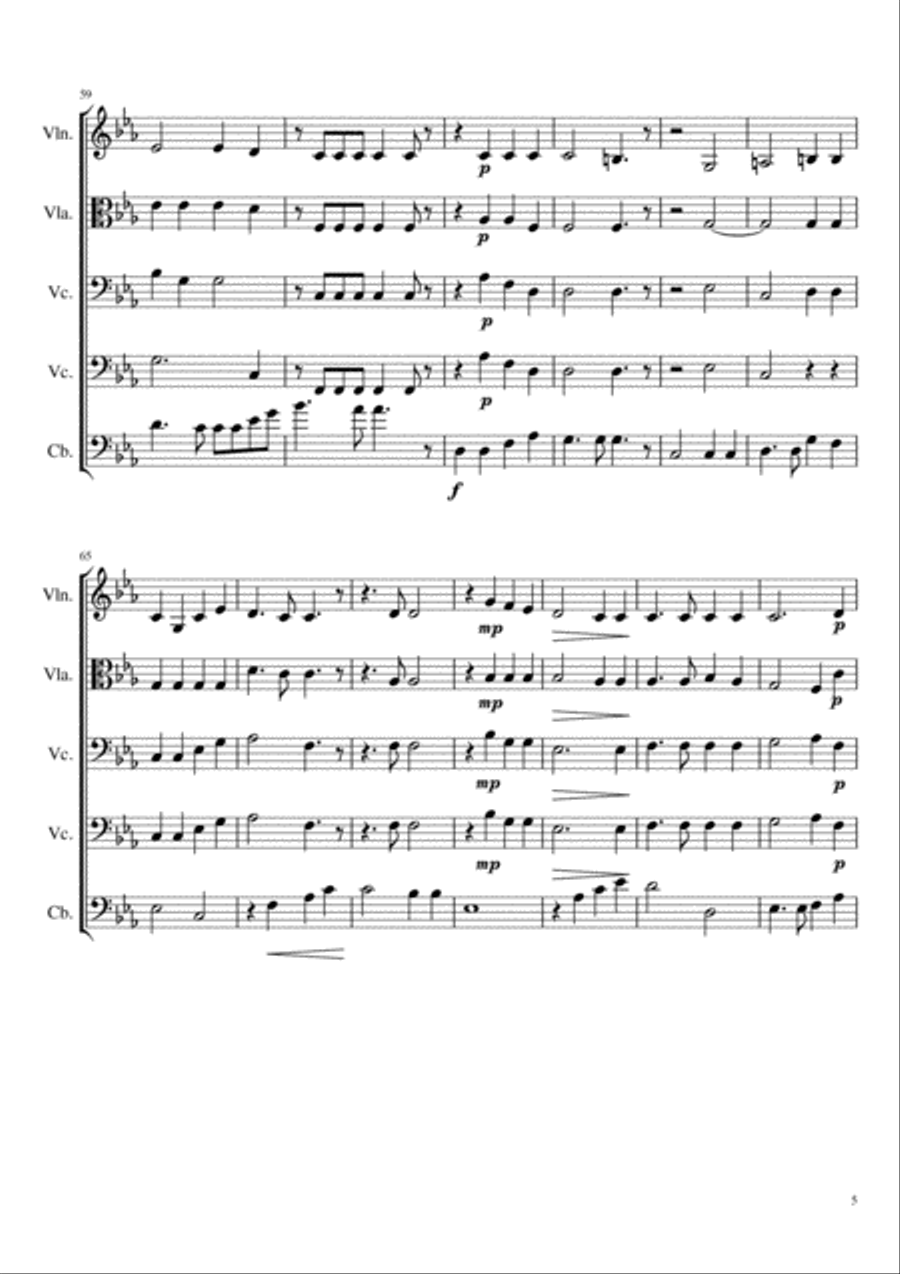 Do Not Cast Me Off in Time of Old Age - For String Quintet String Quartet scores gallery preview page 5