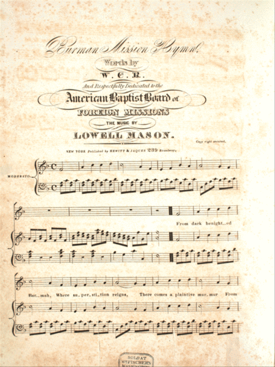 Burman Mission Hymn Voice scores gallery preview page 1
