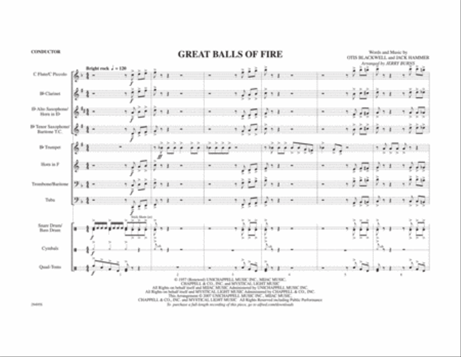 Great Balls of Fire Marching Band scores gallery preview page 2