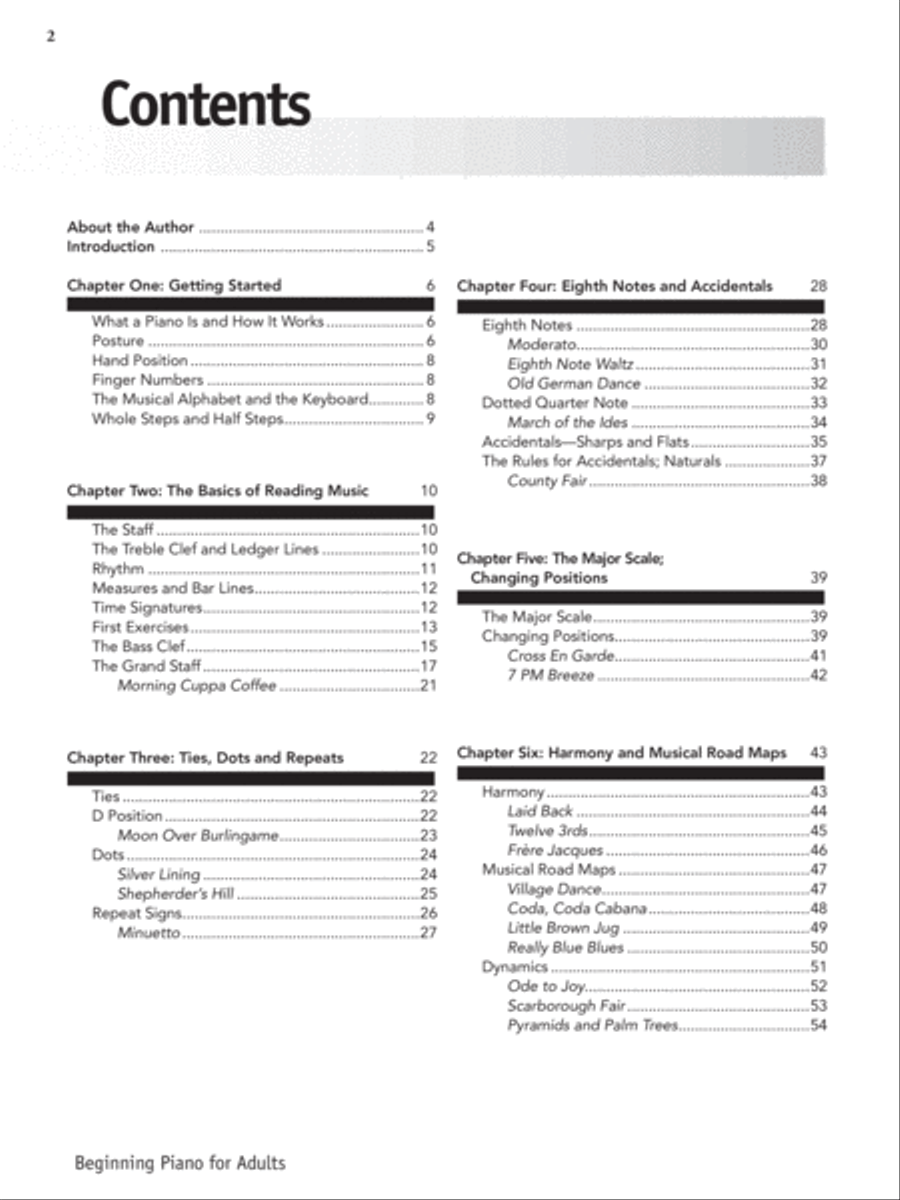 Beginning Piano for Adults Piano Method scores gallery preview page 2