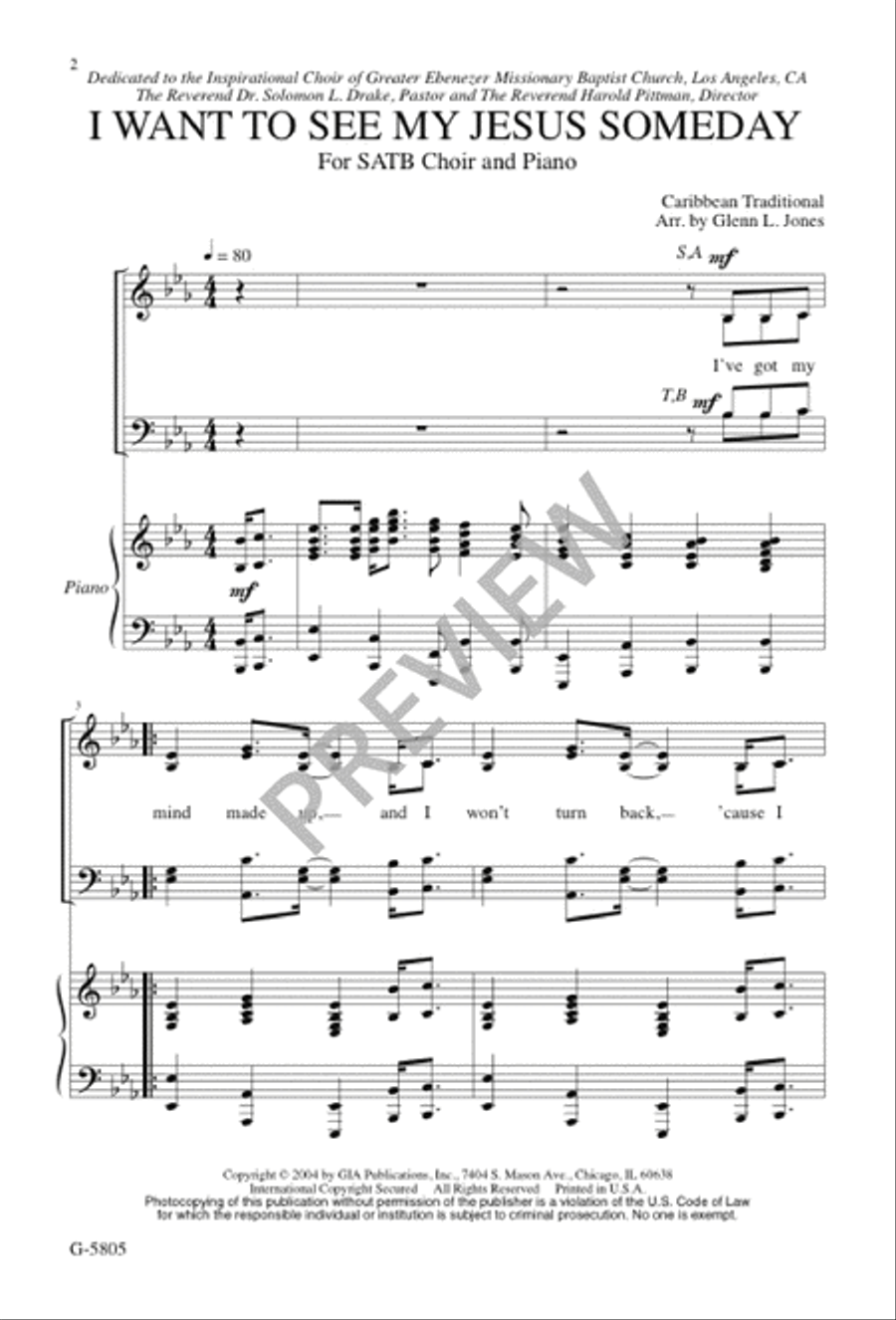 I Want to See My Jesus Someday 4-Part scores gallery preview page 3