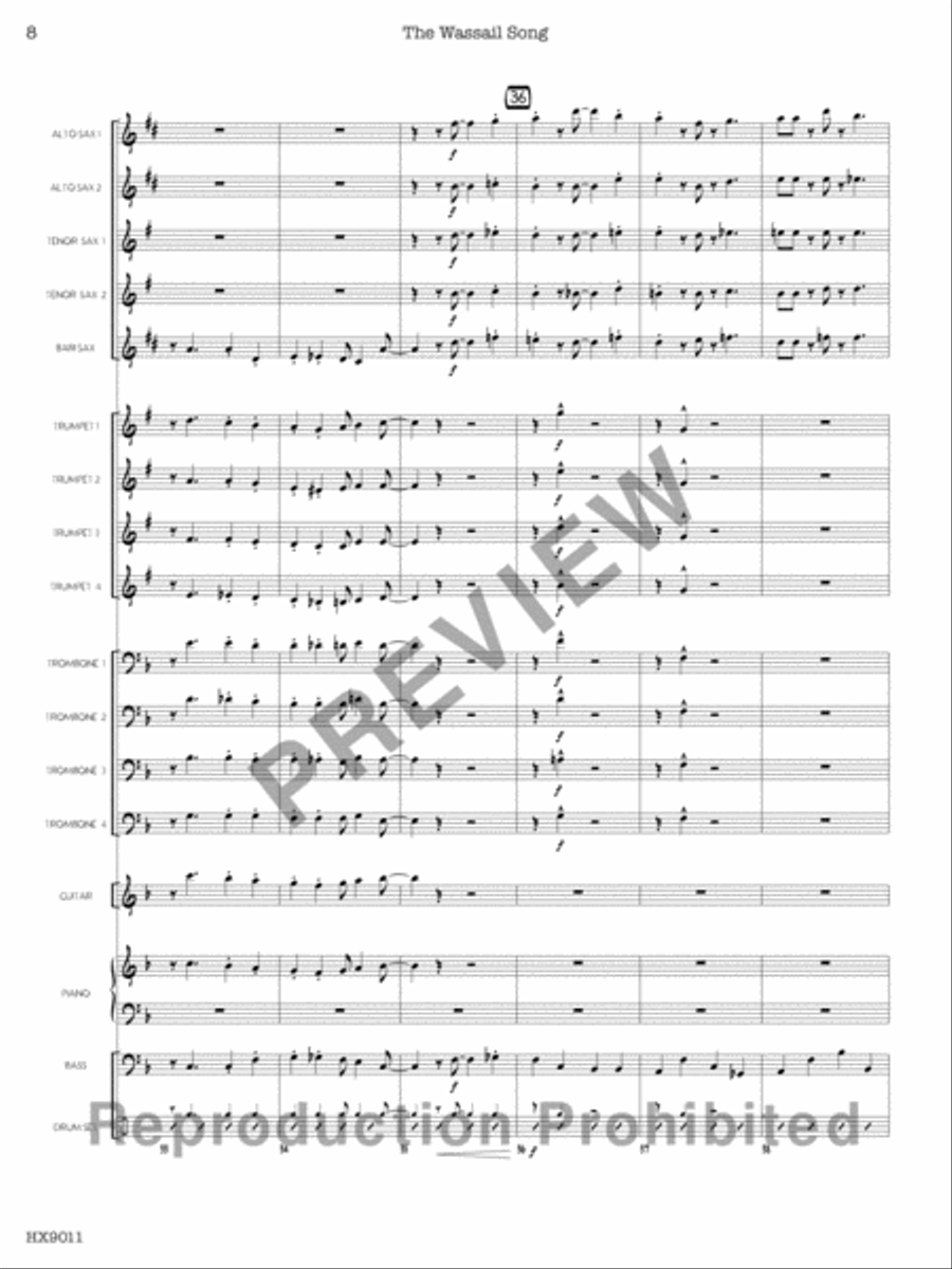 The Wassail Song Jazz Ensemble scores gallery preview page 9
