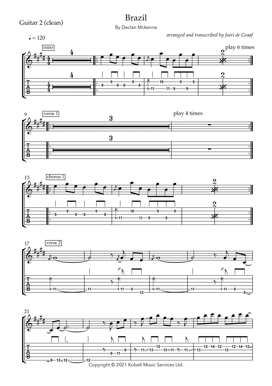 Brazil Electric Guitar scores gallery preview page 1