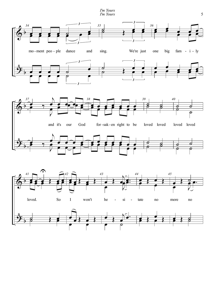 I'm Yours SSAA scores gallery preview page 5