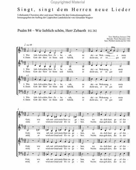 Psalm 84: Wie lieblich schon, Herr Zebaoth