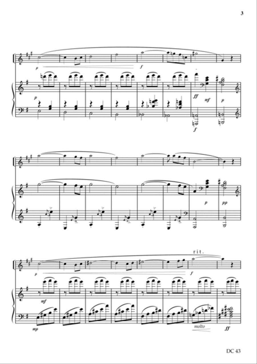 Seven Songs Without Words - for clarinet [or saxophone] and piano Small Ensemble scores gallery preview page 3