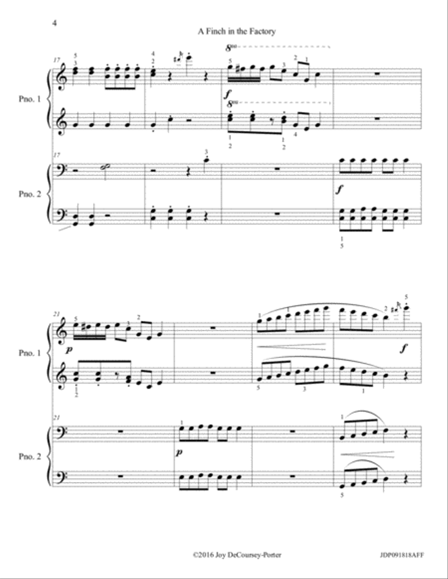 A Finch in the Factory Piano Method scores gallery preview page 4