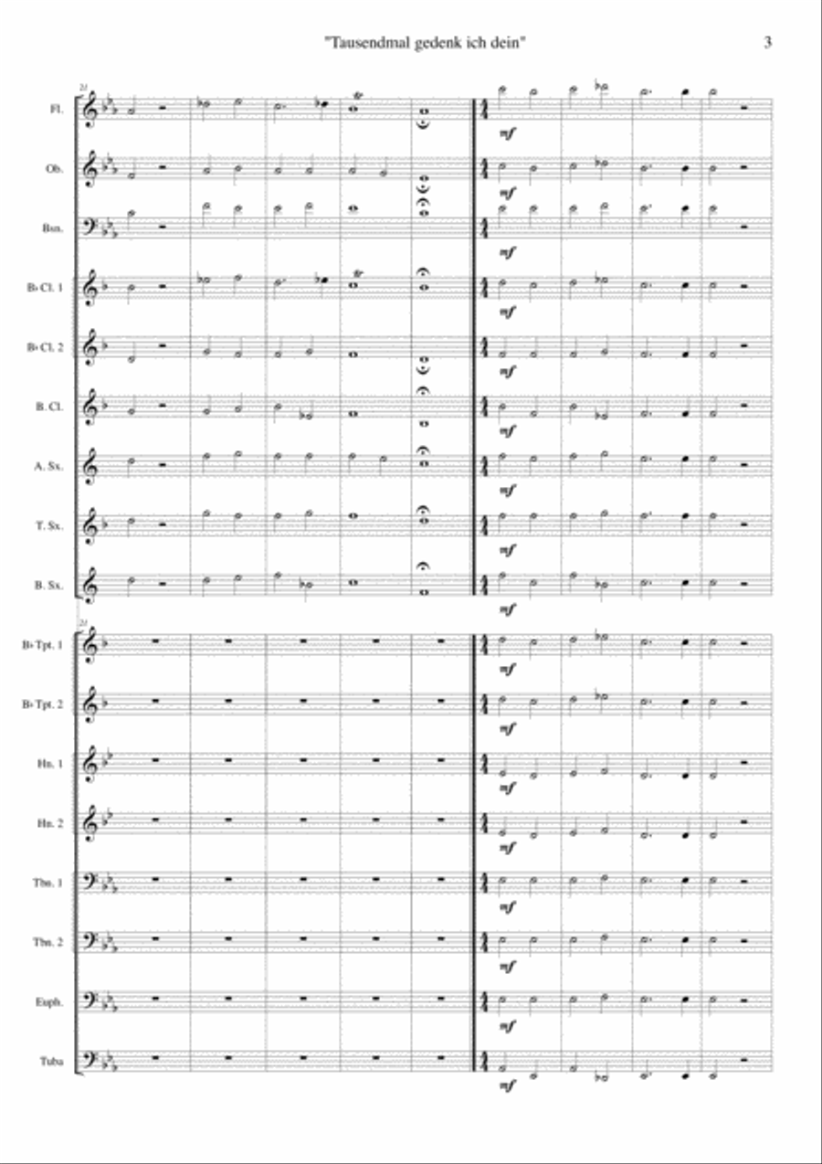 Tausendmal gedenk ich dein Concert Band scores gallery preview page 4