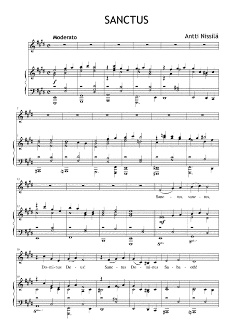 Sanctus (middle range voice) Piano scores gallery preview page 1