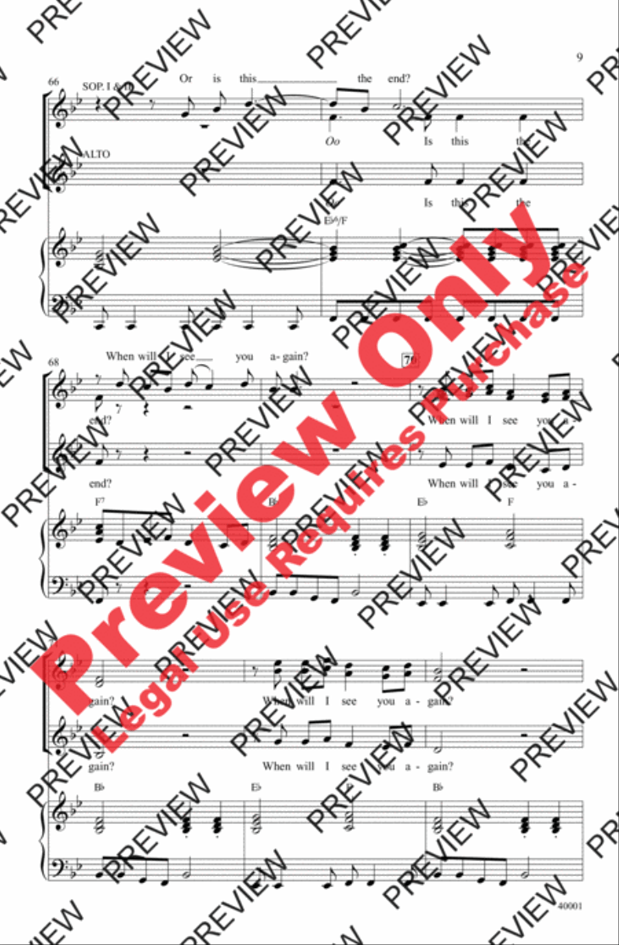 When Will I See You Again Women's Choir scores gallery preview page 9