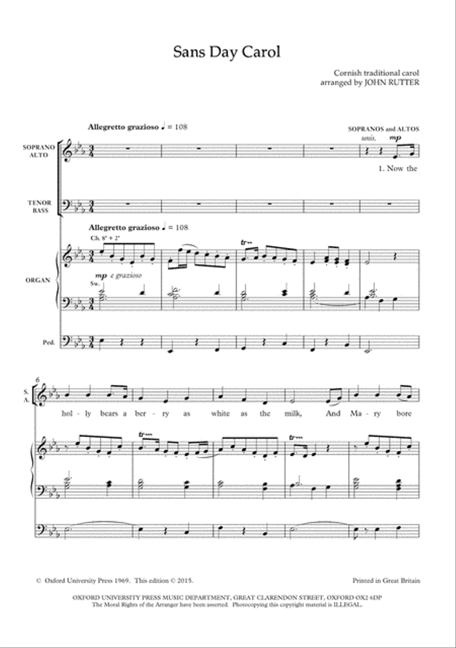 Sans Day Carol Sans Day Carol 4-Part scores gallery preview page 2