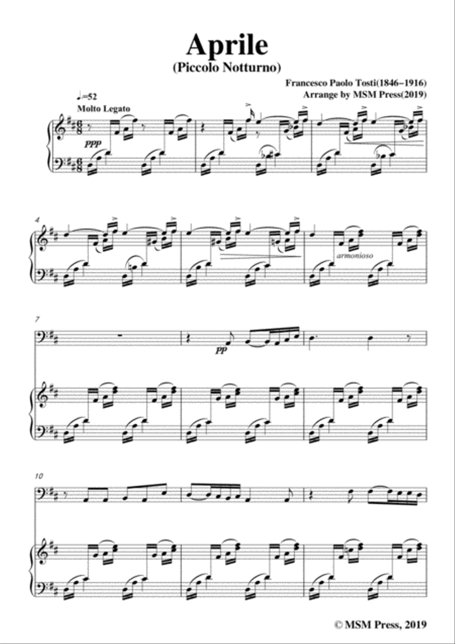 Tosti-Aprile, for Cello and Piano Tosti-Aprile, for Cello and Piano Piano scores gallery preview page 3