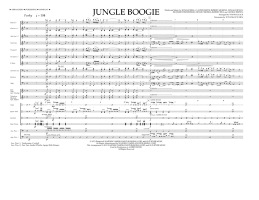 Jungle Boogie - Full Score Marching Band scores gallery preview page 1