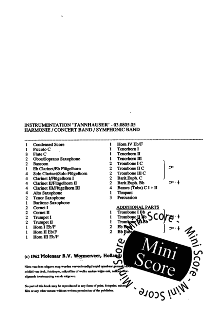 Tannhauser Concert Band scores gallery preview page 4