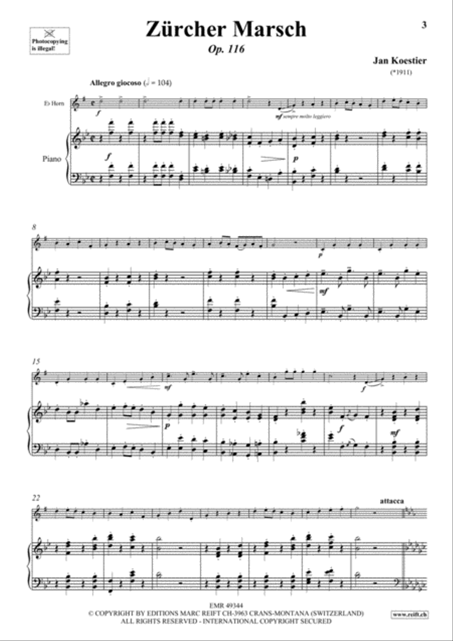 Zurcher Marsch Horn scores gallery preview page 6