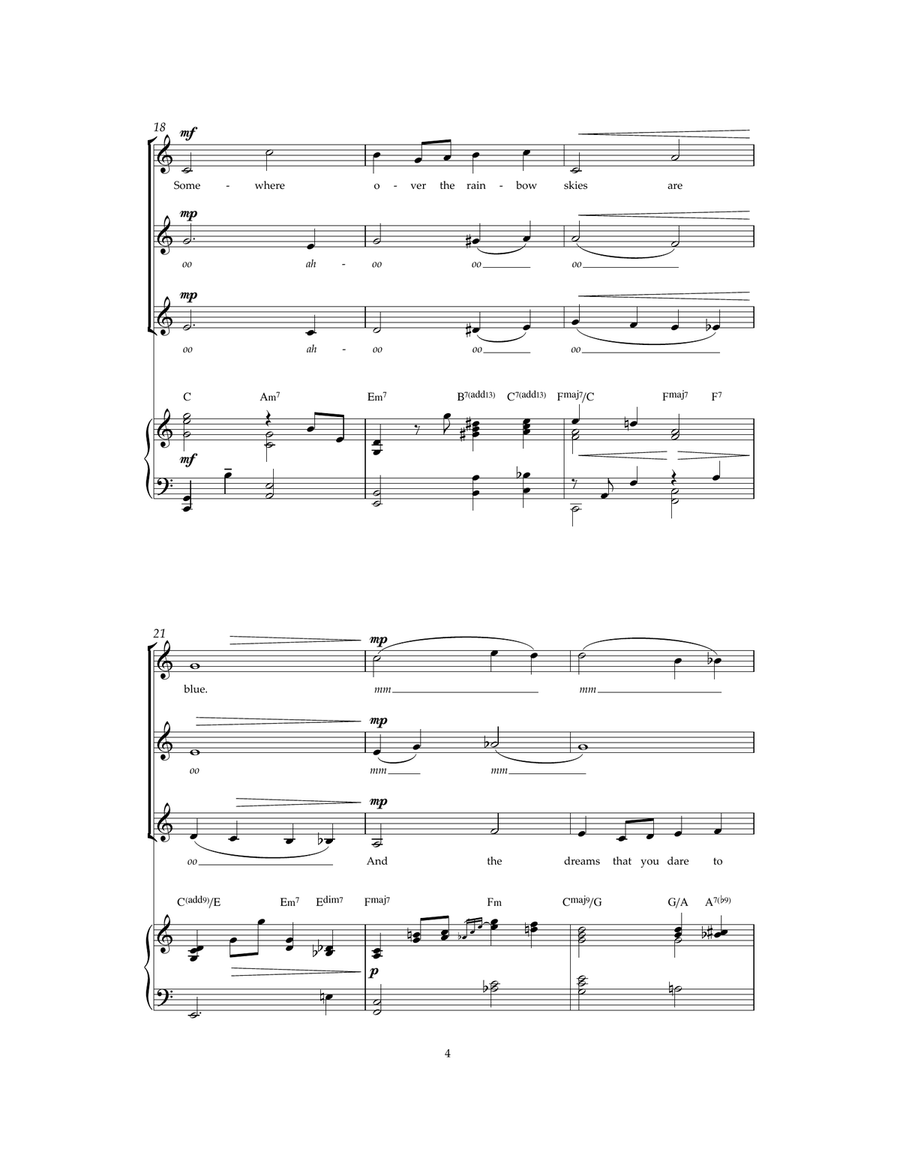 Over The Rainbow (from 'The Wizard Of Oz') Choir scores gallery preview page 4