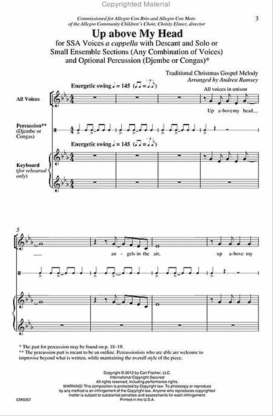 Up above My Head Choir scores gallery preview page 2