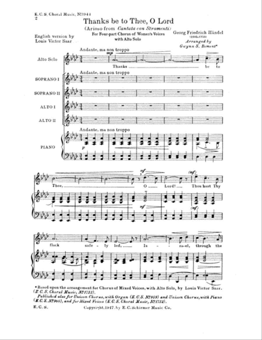 Thanks Be To Thee, O Lord SSAA scores gallery preview page 2