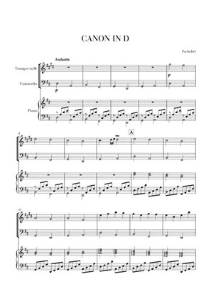 Book cover for Canon in D for Trumpet in Bb, Cello and Piano