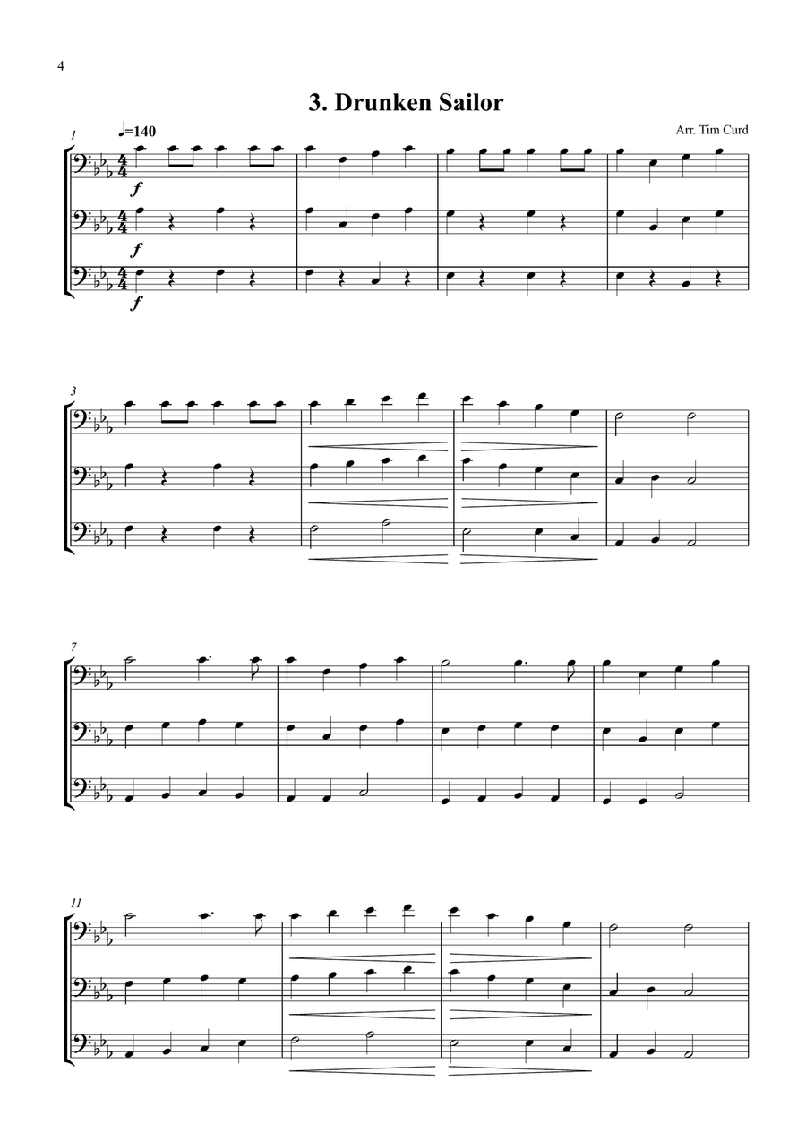 14 Fun Trios For Trombone Trombone Trio scores gallery preview page 4