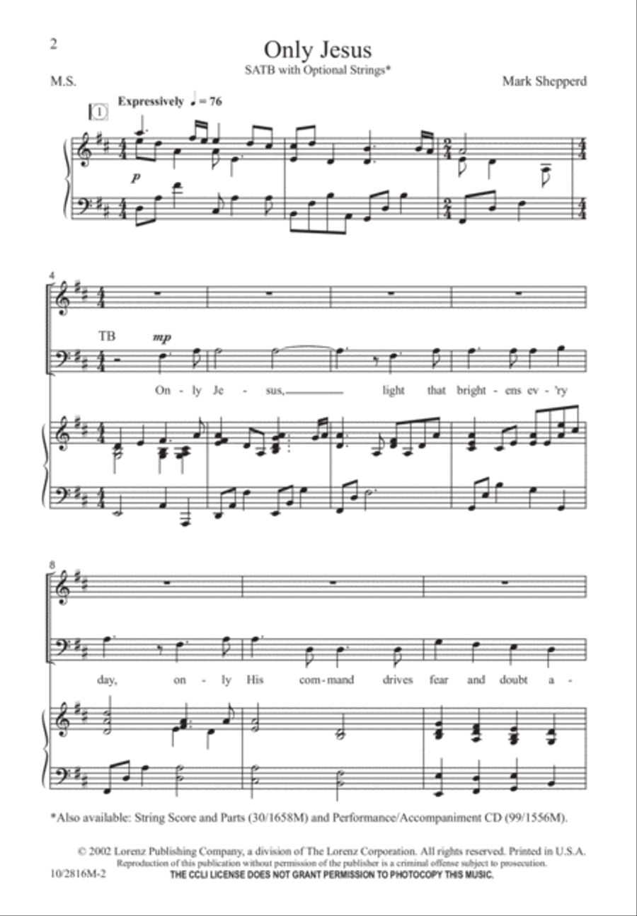 Only Jesus Only Jesus 4-Part scores gallery preview page 3