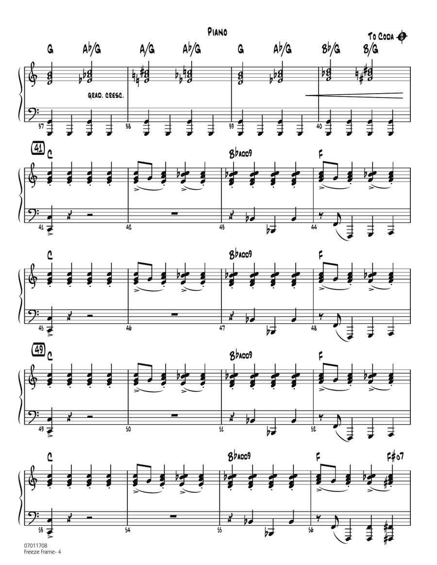 Freeze Frame - Piano Freeze Frame - Piano Jazz Ensemble scores gallery preview page 4