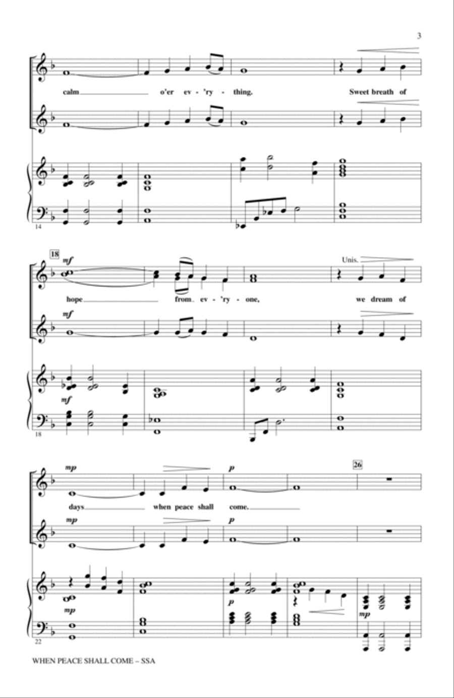 When Peace Shall Come SSA scores gallery preview page 2