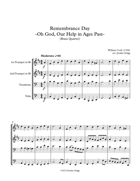 Remembrance Day. 'Oh God, Our Help in Ages Past' (Brass Quartet) image number null