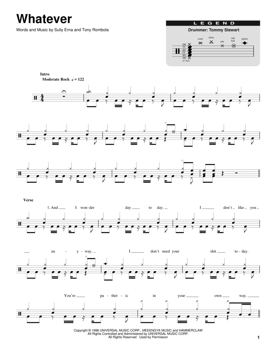 Whatever Whatever Drum Set scores gallery preview page 1
