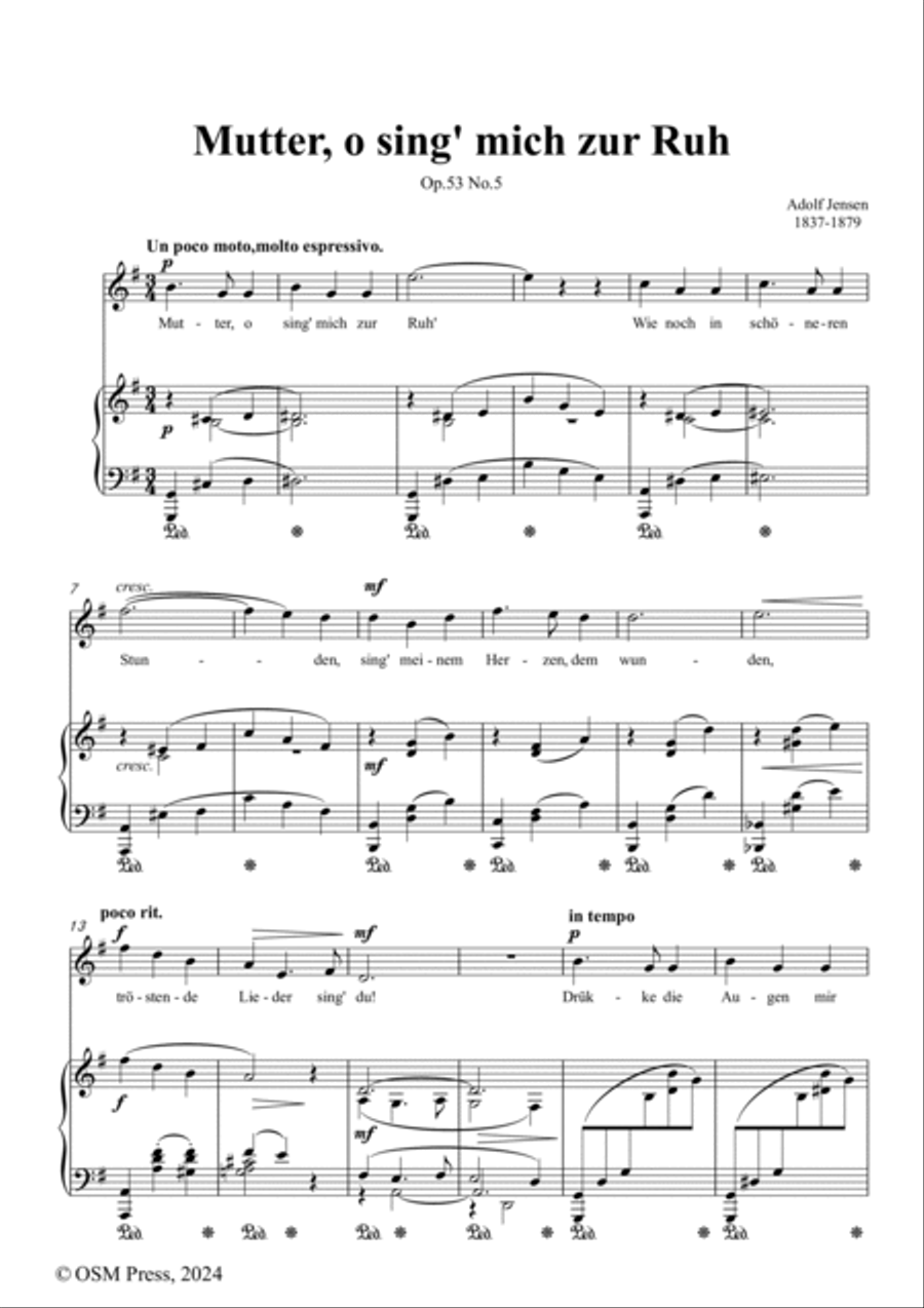 A. Jensen-Mutter,o sing' mich zur Ruh,in G Major,Op.53 No.5 Voice scores gallery preview page 2