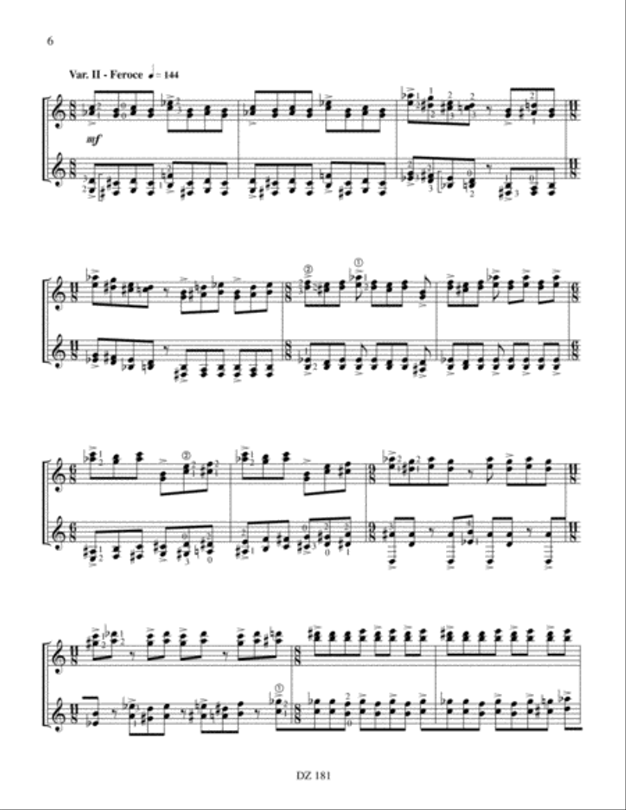 Choral, variations et fugue sur « Sakura » Classical Guitar scores gallery preview page 6