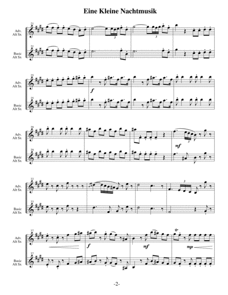 Eine Kleine Nachtmusik (Arrangements Level 3-5 for ALTO SAX + Written Acc) image number null