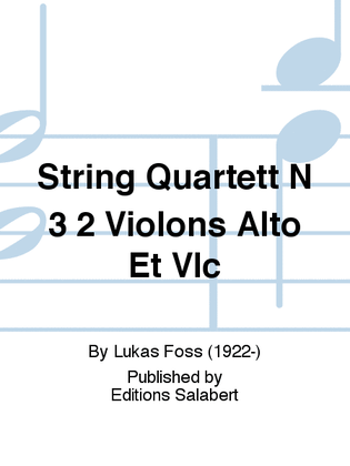 String Quartett N 3 2 Violons Alto Et Vlc