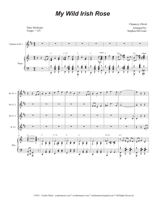 My Wild Irish Rose (Clarinet Choir and Piano)