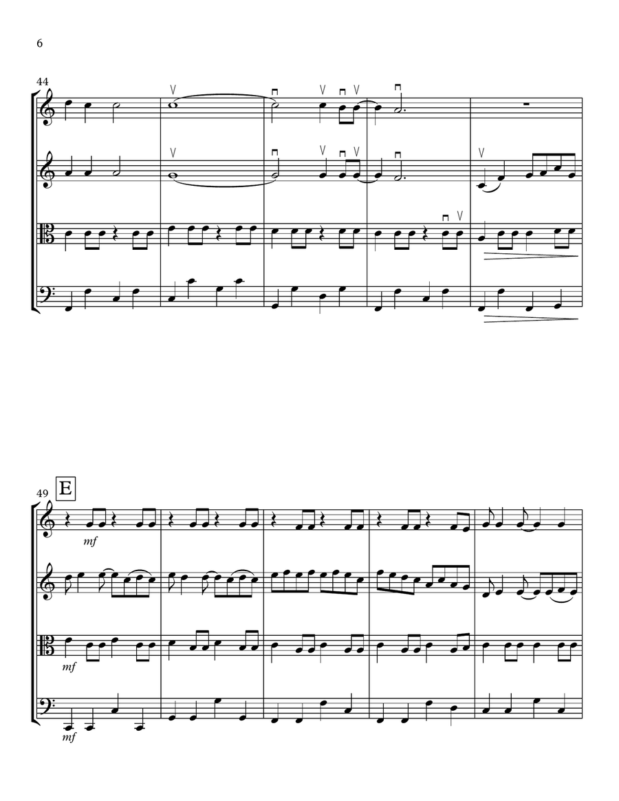 Wagon Wheel String Quartet scores gallery preview page 6