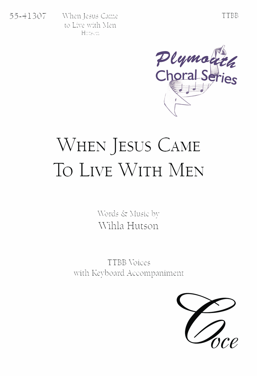 When Jesus Came To Live With Men TTBB scores gallery preview page 1