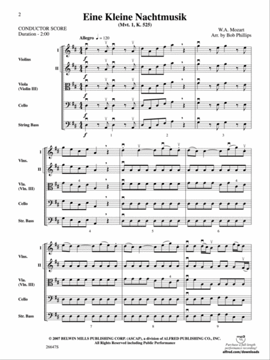 Eine Kleine Nachtmusik String Orchestra scores gallery preview page 2