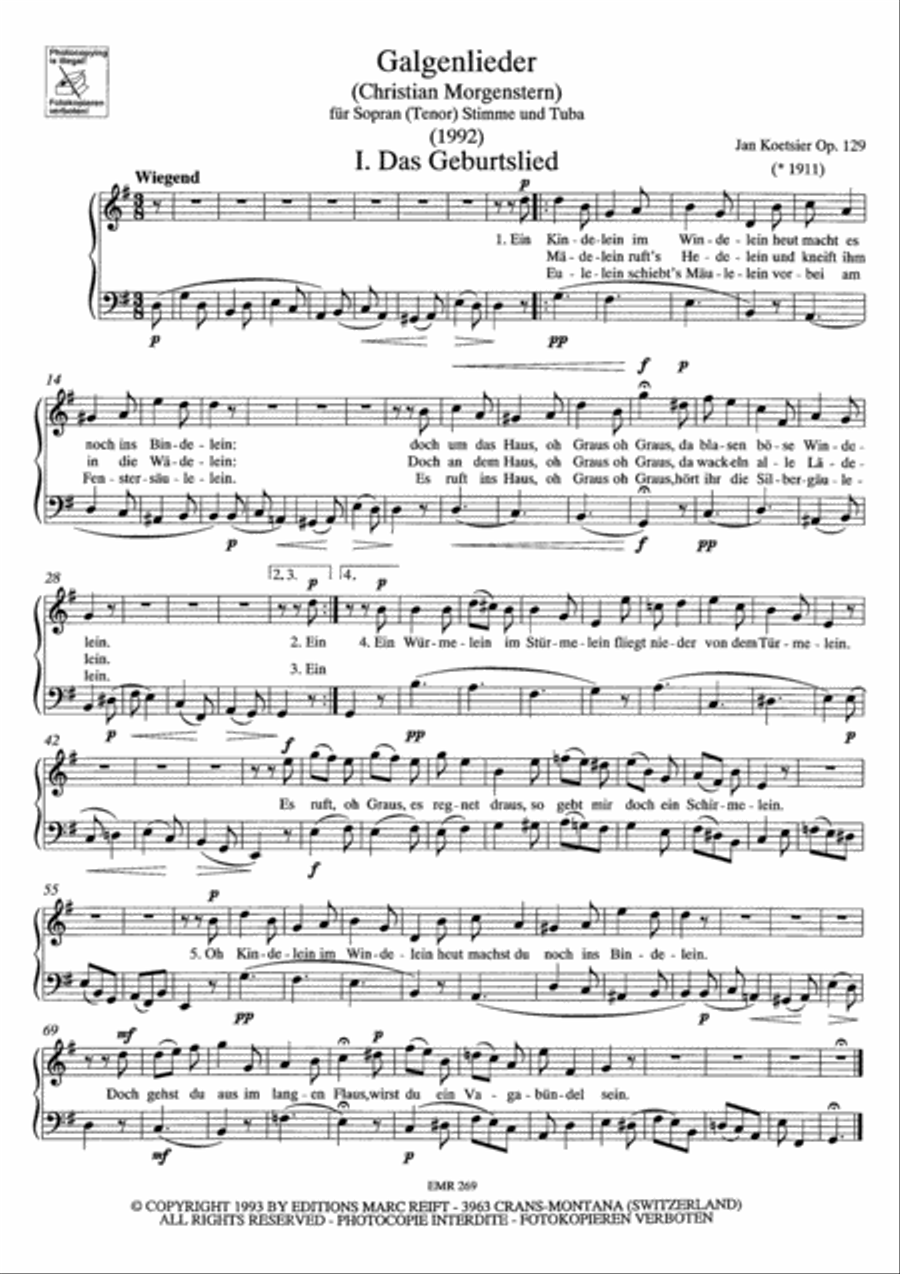 Galgenlieder Tuba scores gallery preview page 13