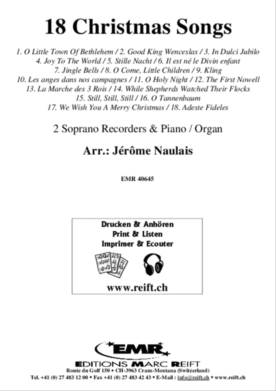 18 Christmas Songs Soprano Recorder scores gallery preview page 2