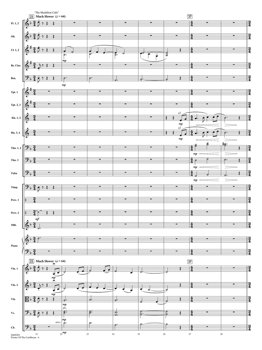 Pirates of the Caribbean (arr. Ted Ricketts) - Full Score