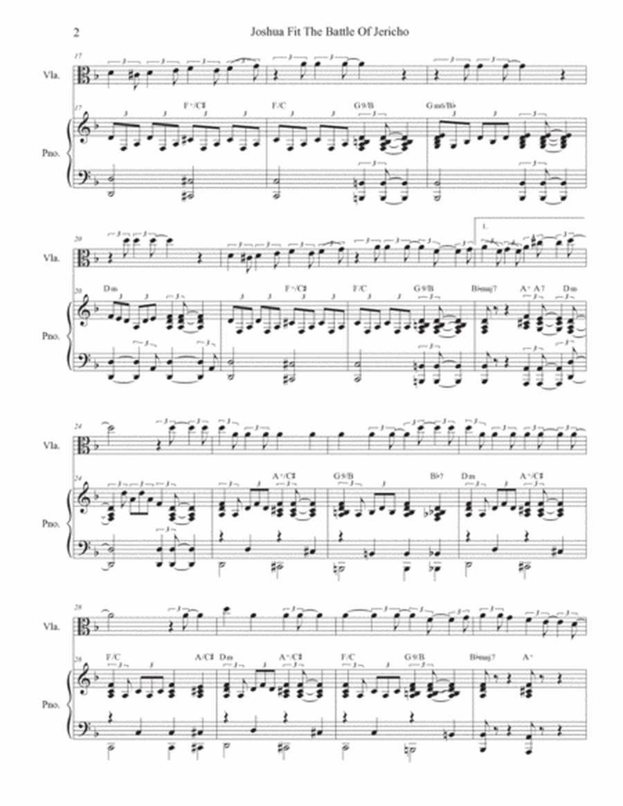 Joshua Fit The Battle Of Jericho (Viola solo and Piano) image number null